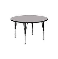 Emma+Oliver 42" Round Laminate Adjustable Preschool Activity Table