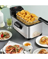 3.2 Quart Electric Stainless Steel Deep Fryer with Timer