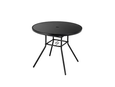 34 Inch Patio Dining Table with 1.5 inch Umbrella Hole for Garden