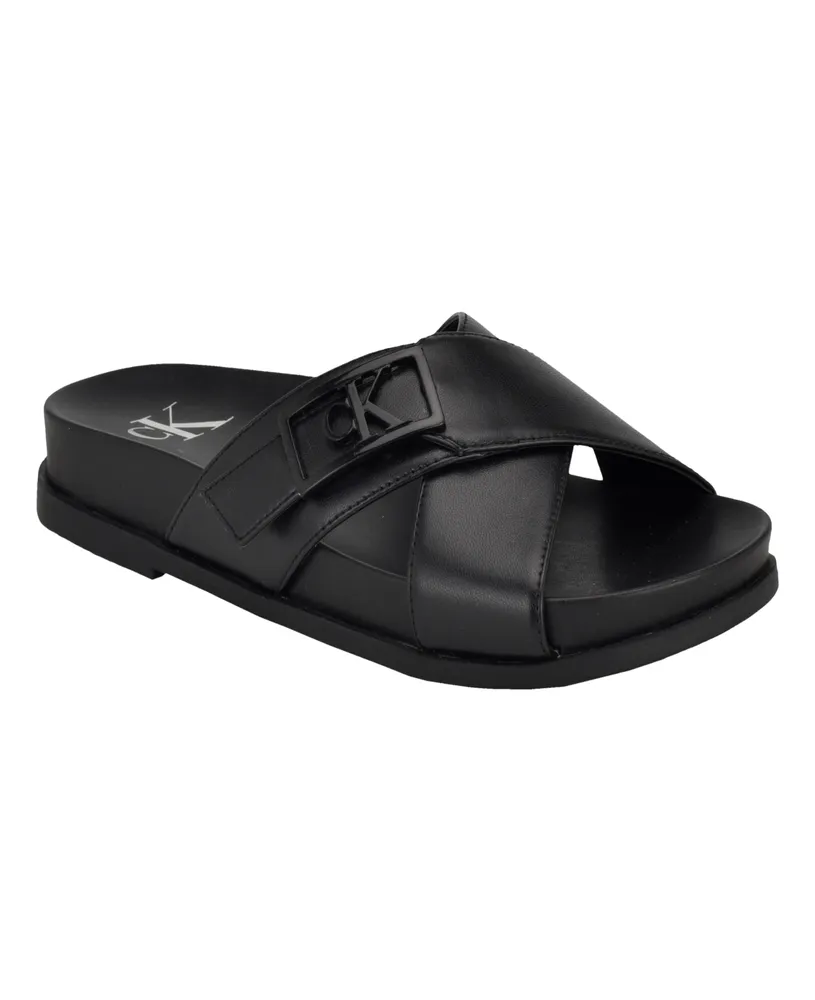 Calvin Klein logo-patch touch-strap Sandals - Farfetch