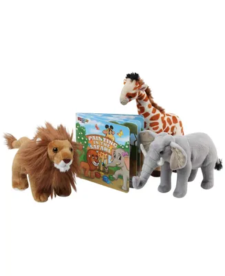 Safari Animals Plush and Book Set - Assorted Pre