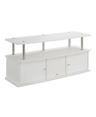 Convenience Concepts Tv Stand with 3 Cabinets, White