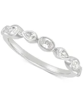 Diamond Oval & Pear Bezel Band (1/2 ct. t.w.) in 14k White Gold