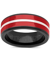 Triton Men's Ceramic Wedding Band Two-Tone Tungsten Carbide