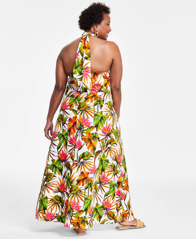 I.n.c. International Concepts Plus Halter Maxi Dress, Created for Macy's