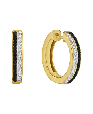 And Now This Clear Black Crystal Hoop Earring