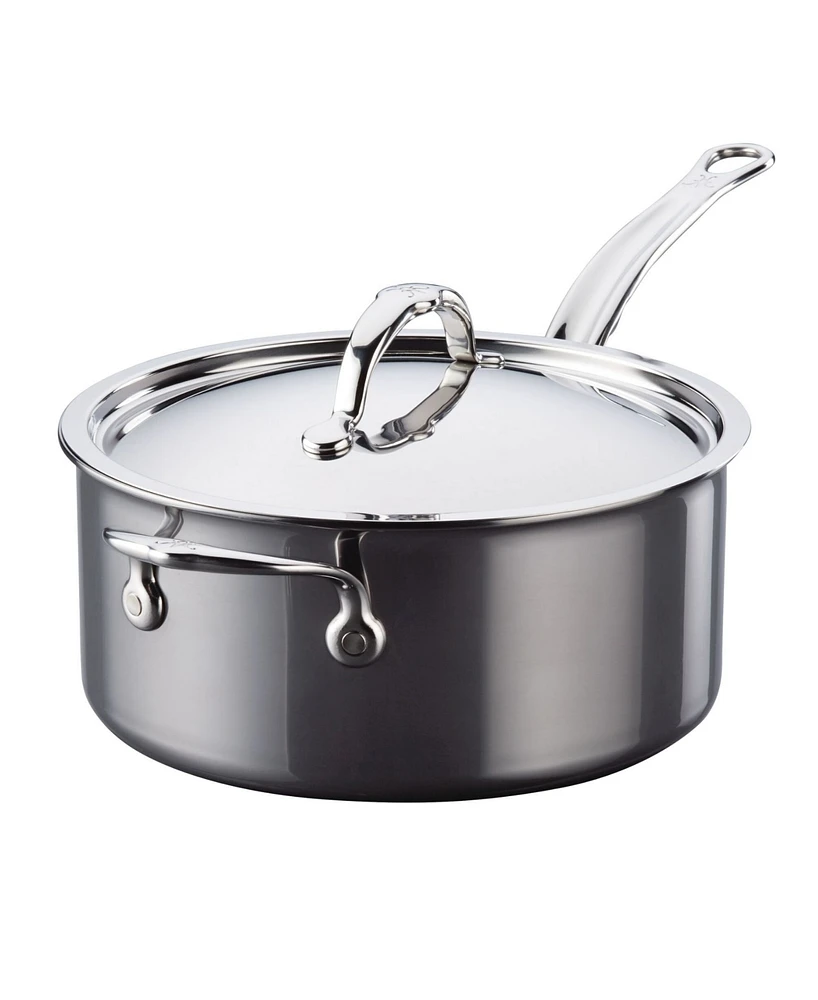 Hestan NanoBond Titanium Stainless Steel 4-Quart Covered Saucepan with Helper Handle