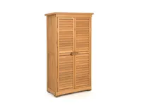 Outdoor Wooden Garden Tool Storage Cabinet