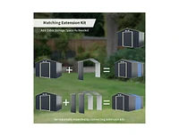 Outdoor Storage Shed Extension Kit-Grey