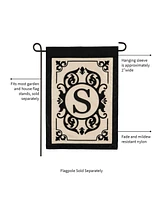 Evergreen Flag Cambridge Chic Letter S Monogram Applique Garden Flag - 12.5" Wide x 18" High