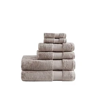 Home Outfitters 100% Cotton 6pcs Bath Towel Set , Absorbent, Bathroom Spa Towel, Transitional