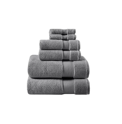 Home Outfitters 100% Cotton 6 Piece Bath Towel Set , Absorbent, Bathroom Spa Towel, Glam/Luxury