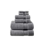 Home Outfitters 100% Cotton 6 Piece Bath Towel Set , Absorbent, Bathroom Spa Towel, Glam/Luxury
