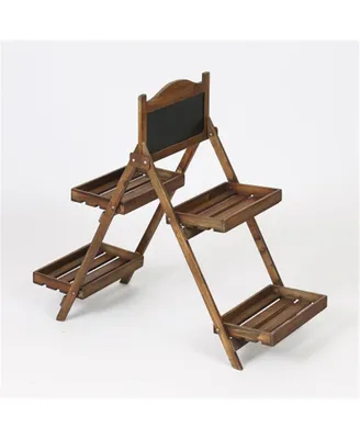 Luxen Home 2 Tier Wood Ladder Plant Stand
