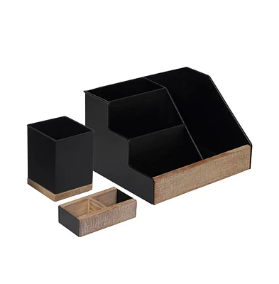 3 Piece Desk Organizer Set- Rustic Mail For Desktop - Great Or Industrial Decor! Makeup Vanity