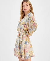 Lucy Paris Women's Zinna Floral-Print Faux-Wrap Dress