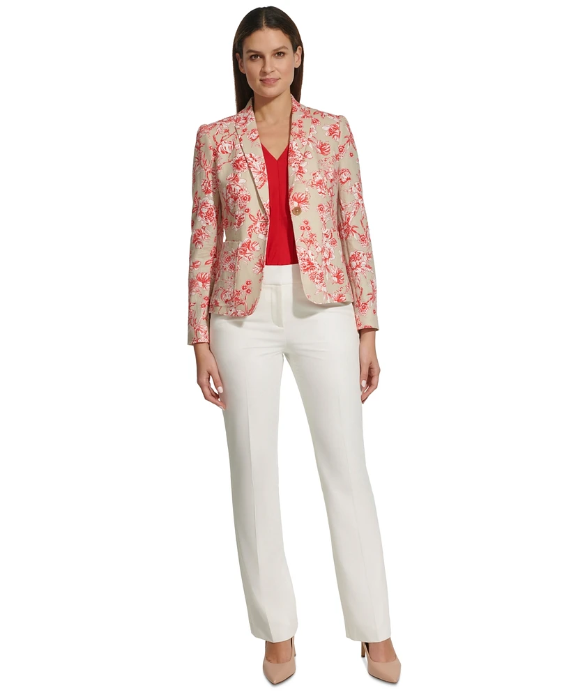 Tommy Hilfiger Women's Toile Single-Button Blazer