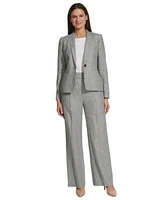 Tommy Hilfiger Womens Striped Single Button Blazer Wilde Leg Pants