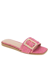 BCBGeneration Women's Mollie Buckled Slide Flat Sandals