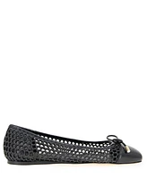 BCBGeneration Women's Hartly Woven Raffia Square Toe Ballet Flats