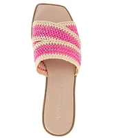 BCBGeneration Women's Lileen Slip-On Woven Raffia Flat Sandals