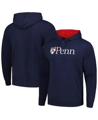 Men's Colosseum Navy Pennsylvania Quakers Arch and Logo Pullover Hoodie