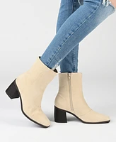 Journee Collection Women's Sloann Snip Toe Block Heel Booties