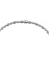 Sterling Silver White Gold Plated Cubic Zirconia Simplicity Necklace