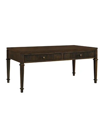 Martha Stewart Kenna 44" Fluted 2-Drawer Wood Coffee Table