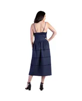 Women's Tencel Smocked Waist Midi Dress