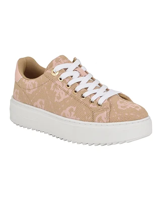 Guess Women's Denesa Treaded Platform Lace-Up Sneakers