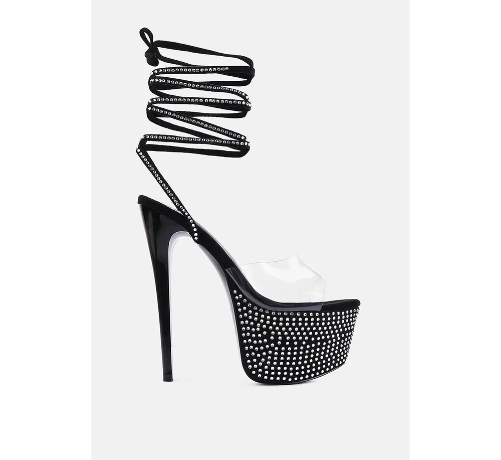 Sugar Mom Strappy Diamante Platform High Heels