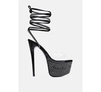 Sugar Mom Strappy Diamante Platform High Heels