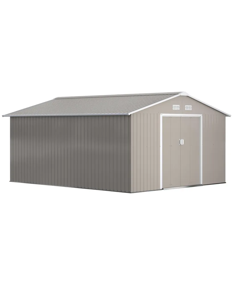 Out sunny 11' x 13' Outdoor Storage Shed, Gray