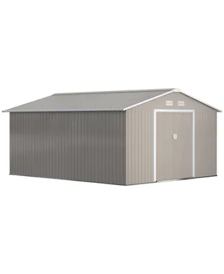 Out sunny 11' x 13' Outdoor Storage Shed, Gray