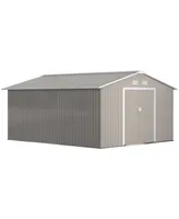 Out sunny 11' x 13' Outdoor Storage Shed, Gray