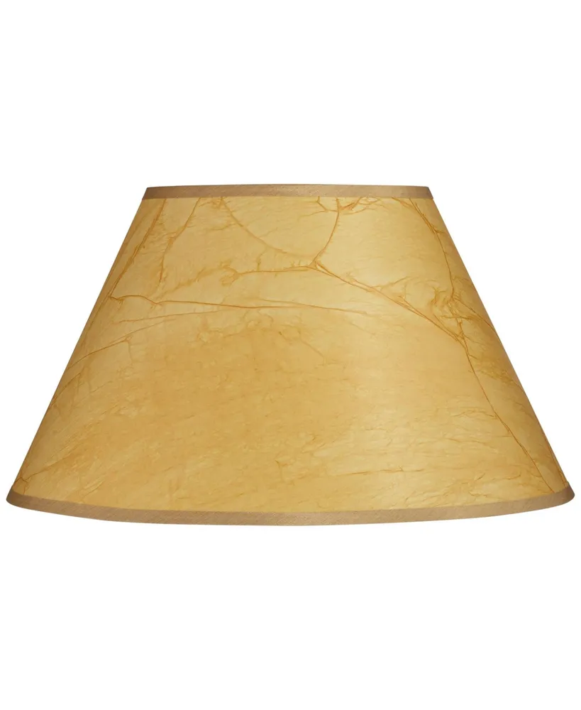 Crinkle Paper Large Empire Lamp Shade 10" Top x 20" Bottom x 12" Slant x 11" High (Spider) Replacement with Harp and Finial - Springcrest