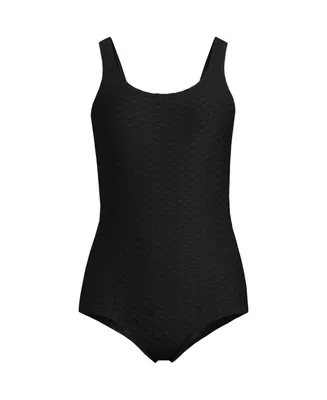 Lands' End Plus Texture Soft Cup Tugless Sporty One Piece Swimsuit