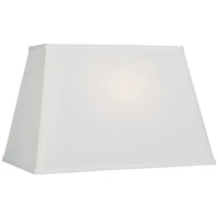 White Large Rectangular Lamp Shade 14" Wide x 6" Deep at Top and 18" Wide x 12" Deep at Bottom and 12" Height (Spider) Replacement with Harp and Finia