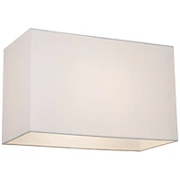 White Medium Rectangular Hardback Lamp Shade 16" Wide x 8" Deep x 10" High (Spider) Replacement with Harp and Finial - Spring crest