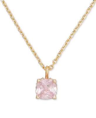 Kate Spade New York Little Luxuries Gold-Tone Pave & Crystal Square Pendant Necklace, 16" + 3" extender