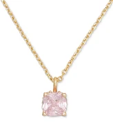 Kate Spade New York Little Luxuries Gold-Tone Pave & Crystal Square Pendant Necklace, 16" + 3" extender