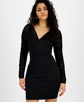 Guess Women's Long-Sleeve V-Neck Clara Dress