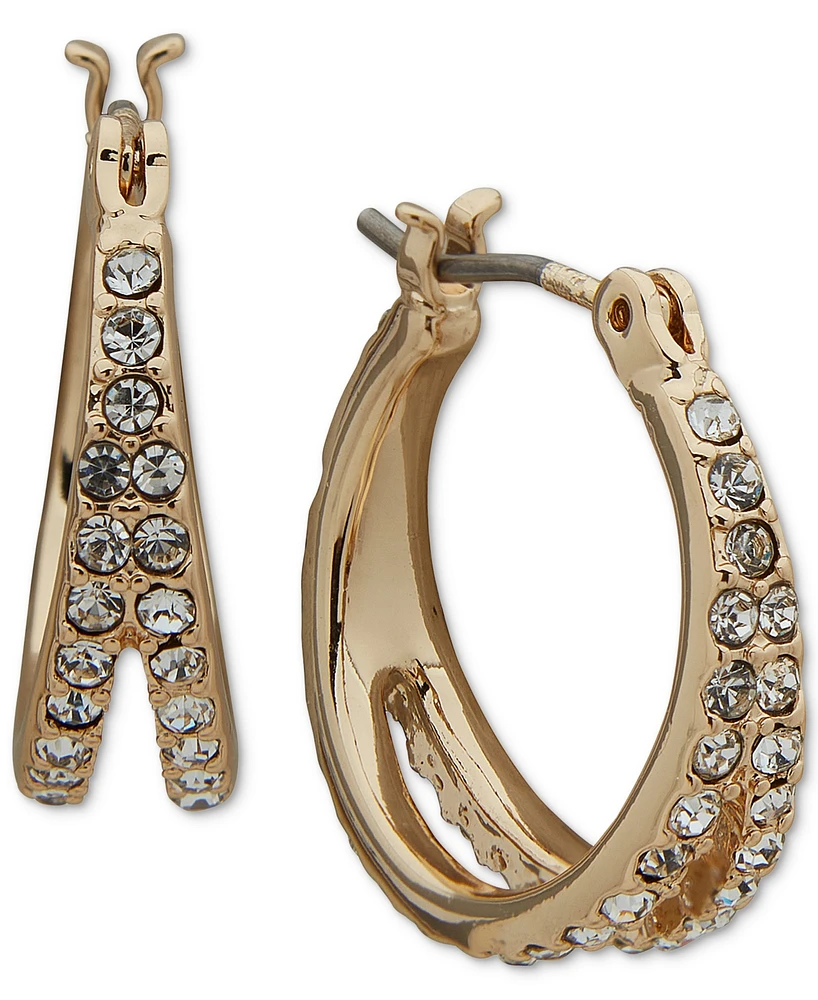 Karl Lagerfeld Paris Gold-Tone Pave Split Hoop Earrings