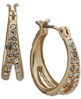 Karl Lagerfeld Paris Gold-Tone Pave Split Hoop Earrings