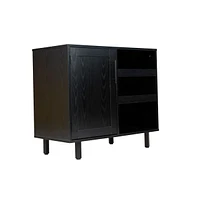 Aloise Bar And Sideboard With Storage Cabinet, Hanging Stemware Holders Bottle