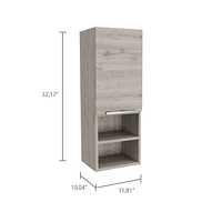 Mila Bathroom Cabinet, Two Interior Shelves, Two External Shelves, Single Door Cabinet - Light Gray