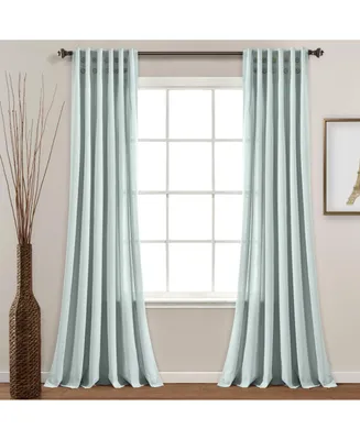 Linen Button Pinched Pleat Window Curtain Panel