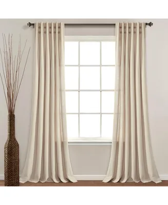 Linen Button Pinched Pleat Window Curtain Panel