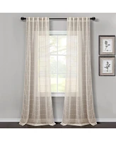 Farmhouse Textured Back Tab/Rod Pocket Sheer Window Curtain Panels